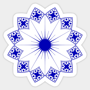 Abstract blue geometric ornament Sticker